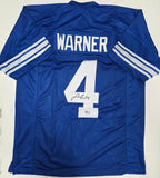 Fred Warner "San Francisco 49ers" Autographed Blue College Custom Jersey Size XL. Beckett