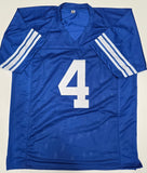 Fred Warner "San Francisco 49ers" Autographed Blue College Custom Jersey Size XL. Beckett