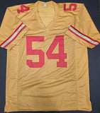 Fred Warner "San Francisco 49ers" Autographed Gold & Red Custom Jersey Size XL. Beckett