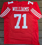 Trent Williams Autograph "San Francisco 49ers" Custom jersey red XL. Beckett witness