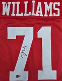 Trent Williams Autograph "San Francisco 49ers" Custom jersey red XL. Beckett witness