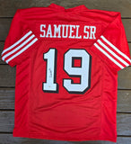 Deebo Samuel Sr. Autographed San Francisco 49ers Red Throwback Custom jersey Size XL. PSA