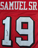 Deebo Samuel Sr. Autographed San Francisco 49ers Red Throwback Custom jersey Size XL. PSA