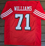 Trent Williams Autograph "San Francisco 49ers" Custom jersey red Throwback XL. Beckett