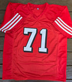 Trent Williams Autograph "San Francisco 49ers" Custom jersey red Throwback XL. Beckett