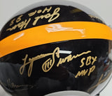 BRADSHAW, JEROME BETTIS, JOE GREEN Autographed PITTSBURG STEELERS Full Size Proline Riddell 8 PITTSBURGH STEELERS. BECKETT