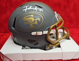 Frank Gore Autographed San Francisco 49ers SLATE Riddell Speed Mini Helmet. Beckett