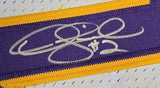 Derek Fisher "Los Angeles Lakers" Autographed White & Yellow Jersey size XL. PSA Witness