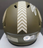 Javon Hargrave "San Francisco 49ers" SALUTE TO SERVICE Speed Mini Helmet Beckett