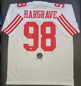 Javon Hargrave "San Francisco 49ers" White Custom Jersey size XL. Beckett  Authentication