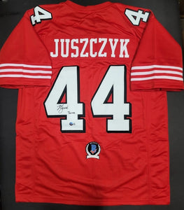Kyle Juszczyk "San Francisco 49ers" Autographed Custom RED THROWBACK Jersey size XL. Beckett