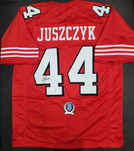 Kyle Juszczyk "San Francisco 49ers" Autographed WHITE THROWBACK Custom Jersey size XL. Beckett