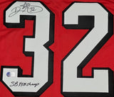 Rickey Watters "San Francisco 49ers" Autographed RED THROWBACK jersey size XL. Beckett