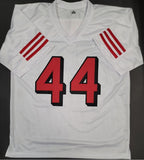 Tom Rathman "San Francisco 49ers" Autographed WHITE THROWBACK Custom jersey size XL. Beckett