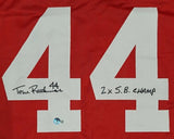 Tom Rathman "San Francisco 49ers"  Autographed RED Custom Jersey size XL. Beckett