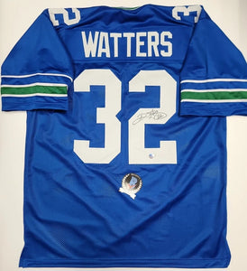 Rickey Watters "Seattle Seahawks" Autographed Custom Jersey size XL. Beckett Authentication