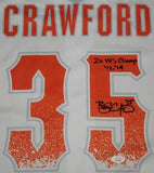 Brandon Crawford "San Francisco Giants" autographed white Jersey size XL. JSA Authentication