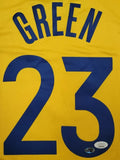 Draymond Green "Golden State Warriors" Autographed Yellow NIKE Swingman size XL. JSA