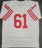 Jesse Sapolu "San Francisco 49ers" Autographed White Custom Jersey Size XL. JSA