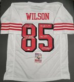 Mike Wilson "San Francisco 49ers" Autographed White Throwback Custom Jersey Size XL. JSA