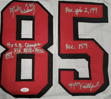 Mike Wilson "San Francisco 49ers" Autographed White Throwback Custom Jersey Size XL. JSA