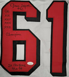 Jesse Sapolu "San Francisco 49ers" Autographed White Throwback Custom Jersey Size XL. JSA