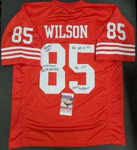 Mike Wilson "San Francisco 49ers" Autographed Red Custom Jersey Size XL. JSA