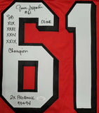 Jesse Sapolu "San Francisco 49ers" Autographed Red Throwback Custom Jersey size XL. JSA