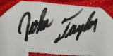 John Taylor "San Francisco 49ers" Autographed Red Custom Jersey w/Inscriptions size XL. JSA