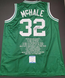 KEVIN McHALE Signed BOSTON CELTICS, 3x NBA Champion Size XL Jersey. BECKETT