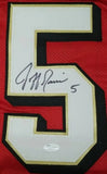 Jeff Garcia "San Francisco 49ers" Autographed Red Custom size XL Jersey. JSA