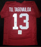 Tua Tagovailoa "Alabama Crimson Tide" Autographed Burgendy custom jersey. Beckett