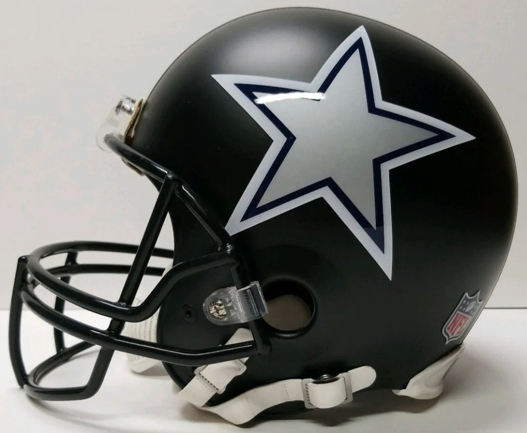 ebay football helmet Deion Sanders "Dallas Cowboys" Custom Black Matt Finish Full Size helm – EMPIRE SPORTS USA
