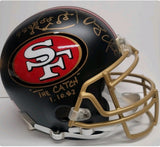 Joe Montana & Dwight Clark "The Catch" Autographed Full size Proline Authentic Helmet Custom. JSA
