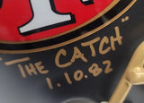 Joe Montana & Dwight Clark "The Catch" Autographed Full size Proline Authentic Helmet Custom. JSA