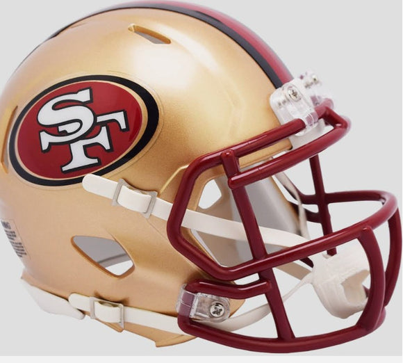 San Francisco 49ers Throwback Mini Speed Helmet 1996 - 2008 Red Mask