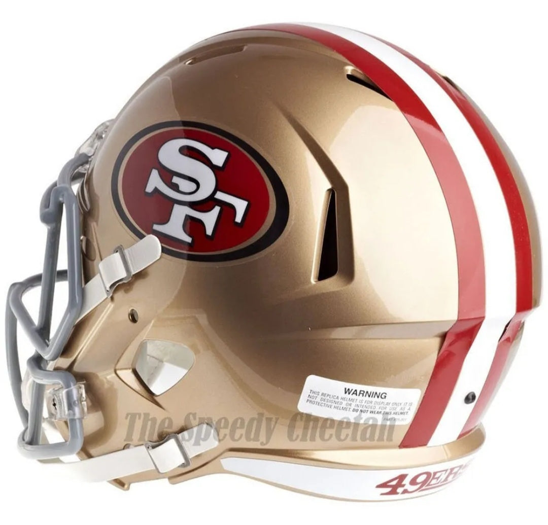 San Francisco 49ers Full Size Speed Replica Helmet – EMPIRE SPORTS USA San Francisco 49ers Full Size Speed Replica Helmet – EMPIRE SPORTS USA