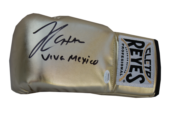 Julio Cesar Chavez Autographed Cleto Reyes Gold Boxing Glove 