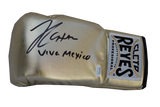 Julio Cesar Chavez Autographed Cleto Reyes Gold Boxing Glove "Viva Mexico" Inscription JSA