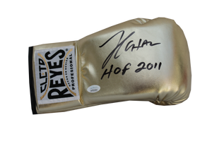 Julio Cesar Chavez Sr. Autographed Cleto Gold Boxing Glove, HOF 2011 Inscription. JSA
