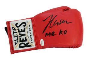 Julio Cesar Chavez Sr. Autographed Cleto Reyes Red Boxing Gloves "Mr KO" Inscription. JSA