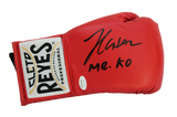 Julio Cesar Chavez Sr. Autographed Cleto Reyes Red Boxing Gloves "Mr KO" Inscription. JSA
