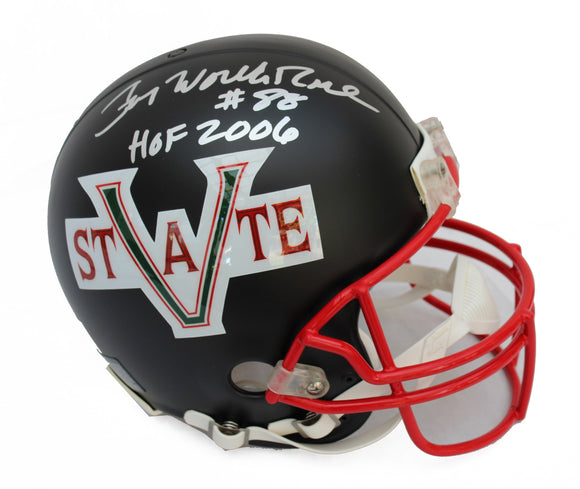 Jerry Rice Autographed Mississippi Valley State College Full Size Custom Helmet. JSA