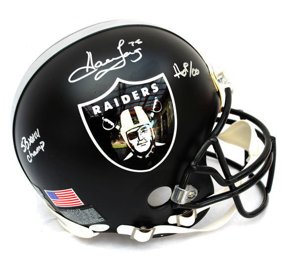 Howie Long Autographed Raiders Full Size Custom Helmet w/Inscriptions. JSA Witness