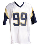 AaRon Donald "Los Angeles Rams" Autographed White? Blue Custom Jersey Size XL. JSA