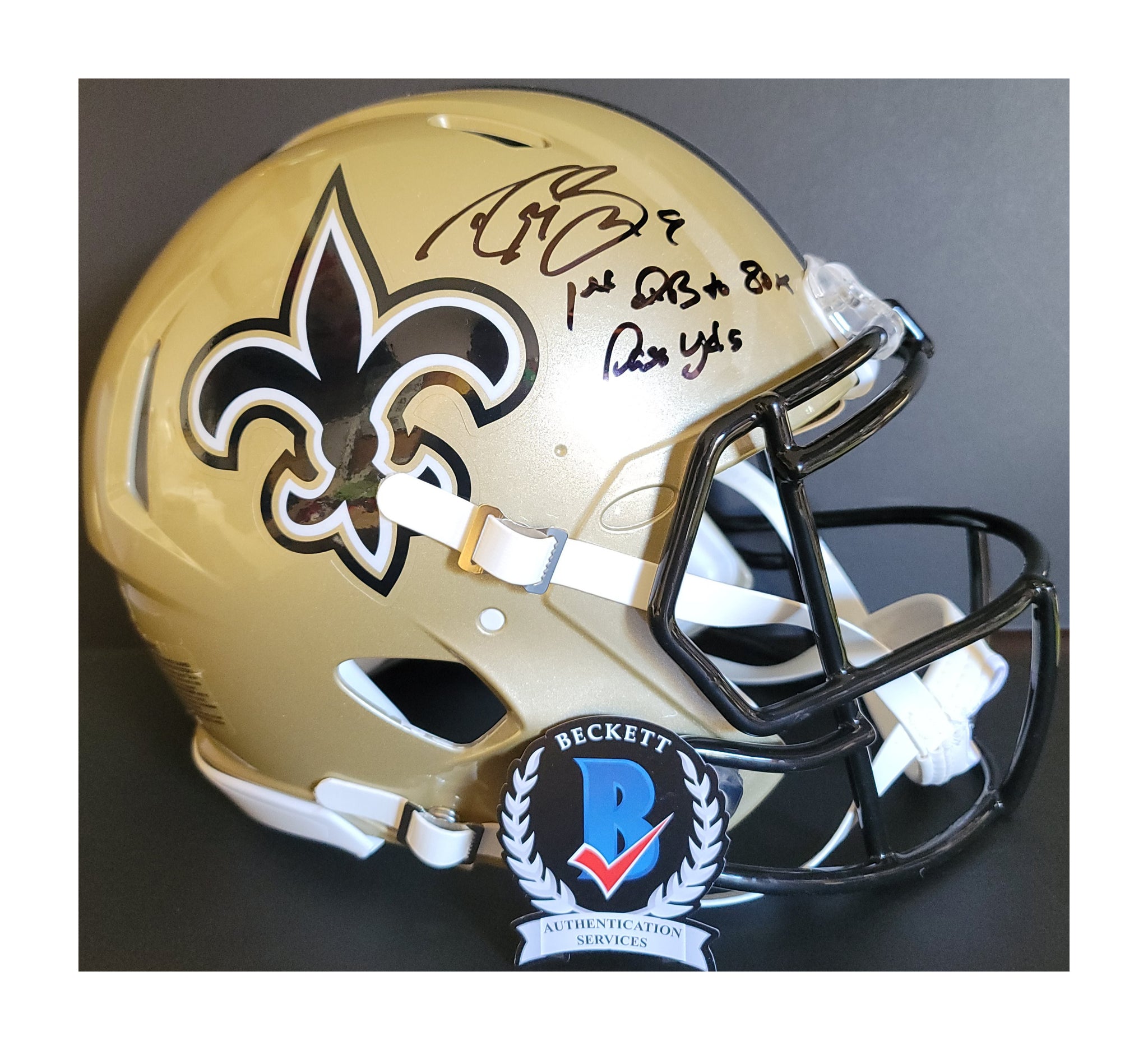 drew brees football helmet Drew Brees Autographed New Orleans Saints Proline Full Size Eclipse Sp – EMPIRE SPORTS USA