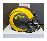 Aaron Donald Autographed Los Angeles Rams Riddell Eclipse mini Helmet. JSA Witness