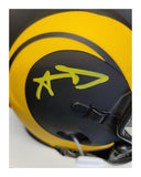 Aaron Donald Autographed Los Angeles Rams Riddell Eclipse mini Helmet. JSA Witness
