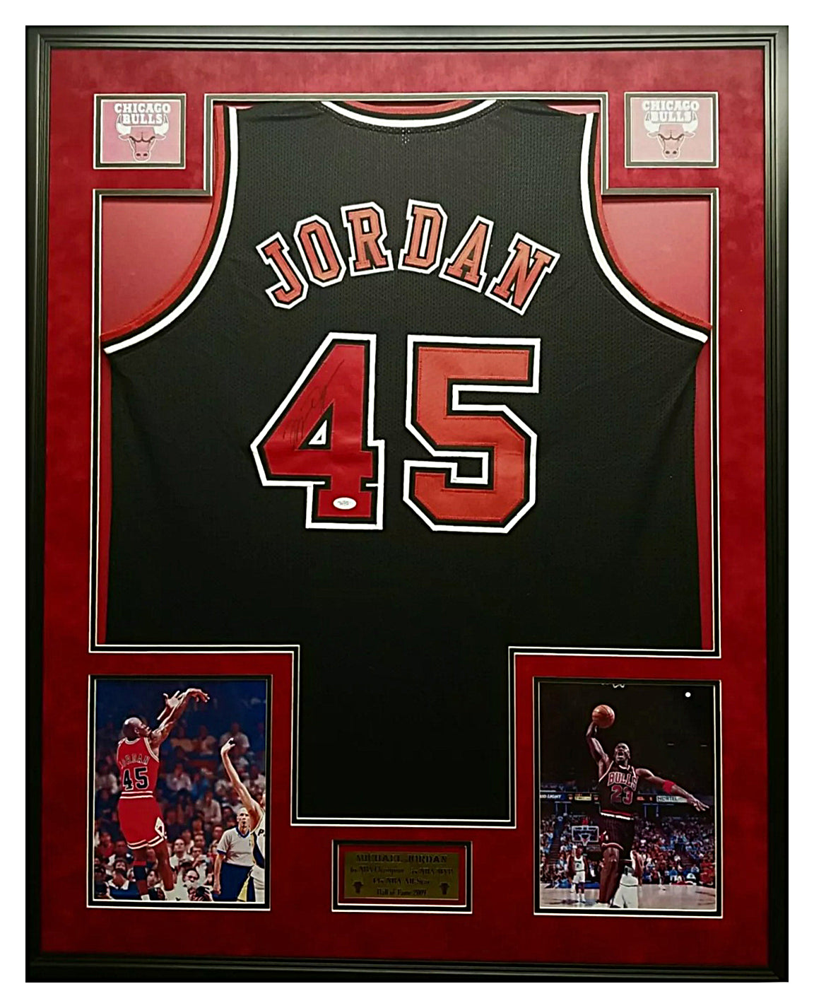 Michael Jordan Signed Authentic Chicago Bulls Game Model Jersey Framed JSA  COA